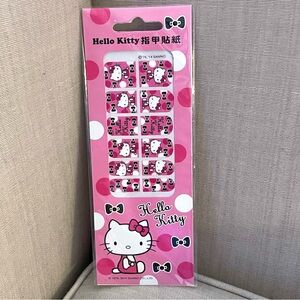 🩷Kawaii Hello Kitty Pink Nail Full Wrap Stickers Strip Decals Cartoon Characters